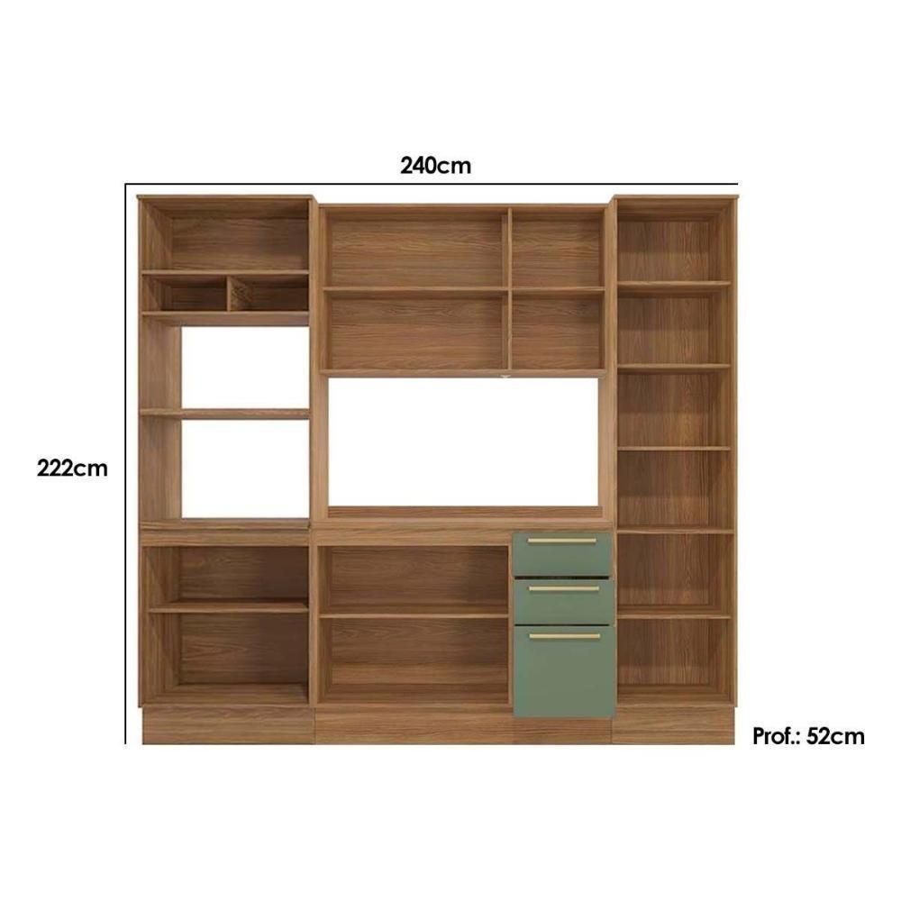 Kit Cozinha Modulada 5 Peças Botanic 1 Aéreo + Balcão + 2 Paneleiros + 1 Complemento M650 Nogueira Verde Oliva - 3