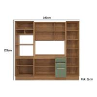 Kit Cozinha Modulada 5 Peças Botanic 1 Aéreo + Balcão + 2 Paneleiros + 1 Complemento M650 Nogueira Verde Oliva - 3