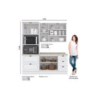 Kit Cozinha Modulada 4 Peças Americana 1 Aéreo + Balcão + 1 Paneleiro + 1 Complemento Cz125 Branco - 3