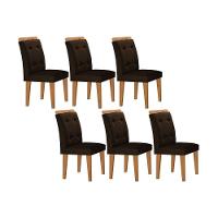 Kit 2 Cadeiras De Cozinha Imperatriz 6 Un Capuccino Suede Marrom Rufato - 1