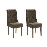 Kit 2 Cadeiras De Cozinha 2cad158cn 2 Un Canela Suede Marrom - 1