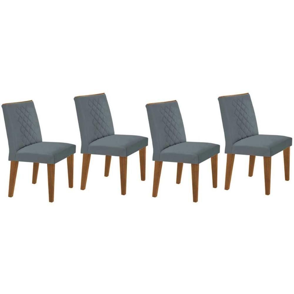 Kit 4 Cadeiras De Cozinha Jade 4 Un Capuccino Suede Grafite Rufato - 1