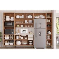 Kit Cozinha Modulada 5 Peças Divina 2 Aéreos + 1 Balcão + 1 Paneleiro + 1 Torre Quente C5p185 Freijó Off White - 3