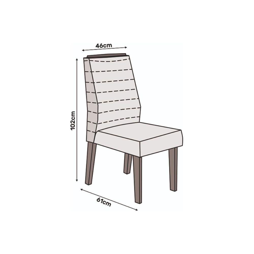 Kit 2 Cadeiras De Cozinha Ondina 2 Un Cedro Suede Moca Marrom - 4