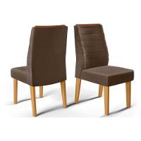 Kit 2 Cadeiras De Cozinha Ondina 2 Un Cedro Suede Moca Marrom - 1