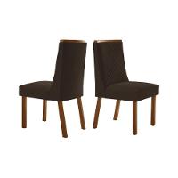 Kit 2 Cadeiras De Cozinha Montreal 2 Un Imbuia Suede Marrom Rufato - 1
