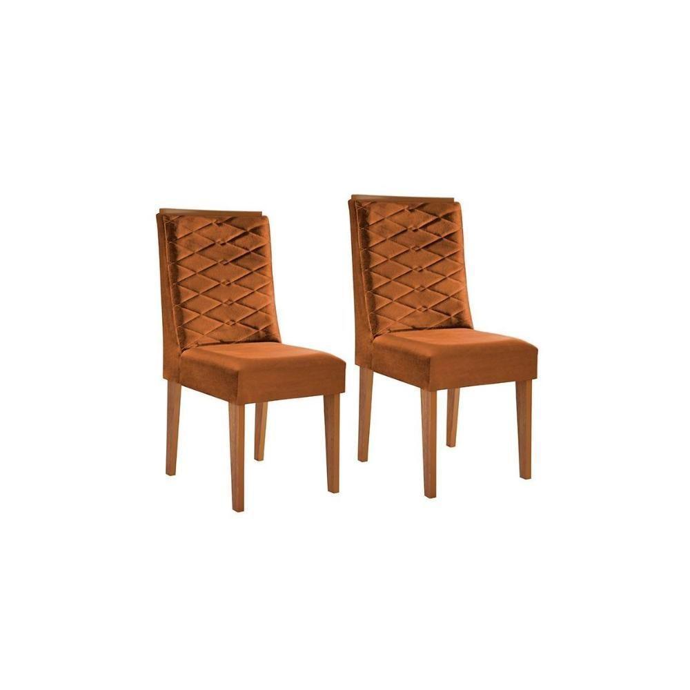 Kit 2 Cadeiras De Cozinha Dafne 2 Un Imbuia Capuccino Suede Creme Rufato - 4