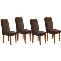 Kit 2 Cadeiras De Cozinha Amsterdã 4 Un Capuccino Suede Marrom Rufato - 1