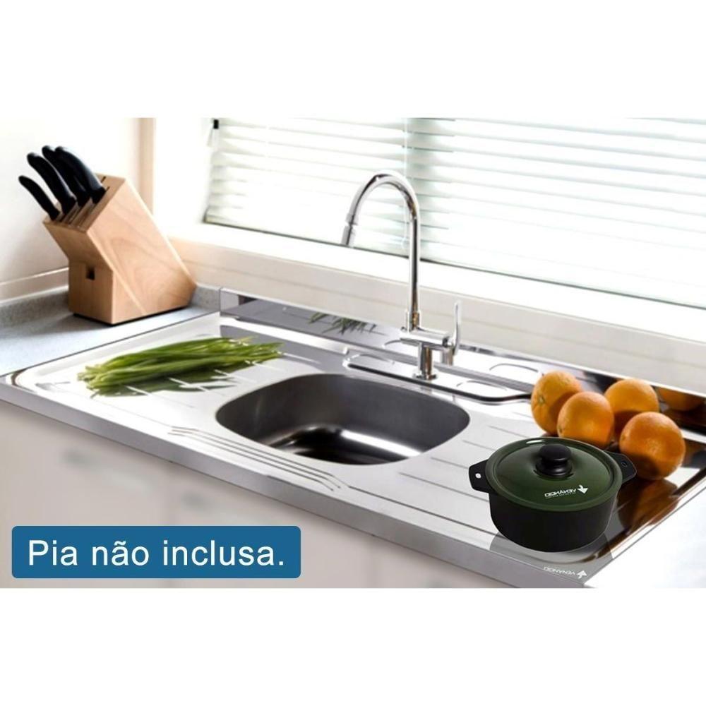 Kit Cozinha Modulada 4 Peças Botanic 1 Aéreo + Balcão + 2 Paneleiros Sem Pia M647 Nogueira Verde Oliva - 8