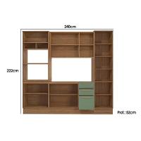 Kit Cozinha Modulada 4 Peças Botanic 1 Aéreo + Balcão + 2 Paneleiros Sem Pia M647 Nogueira Verde Oliva - 2