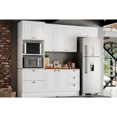 Kit Cozinha Modulada 5 Peças Americana 2 Aéreos + 1 Balcão + 1 Paneleiro + 1 Complemento Cz129 Branco
