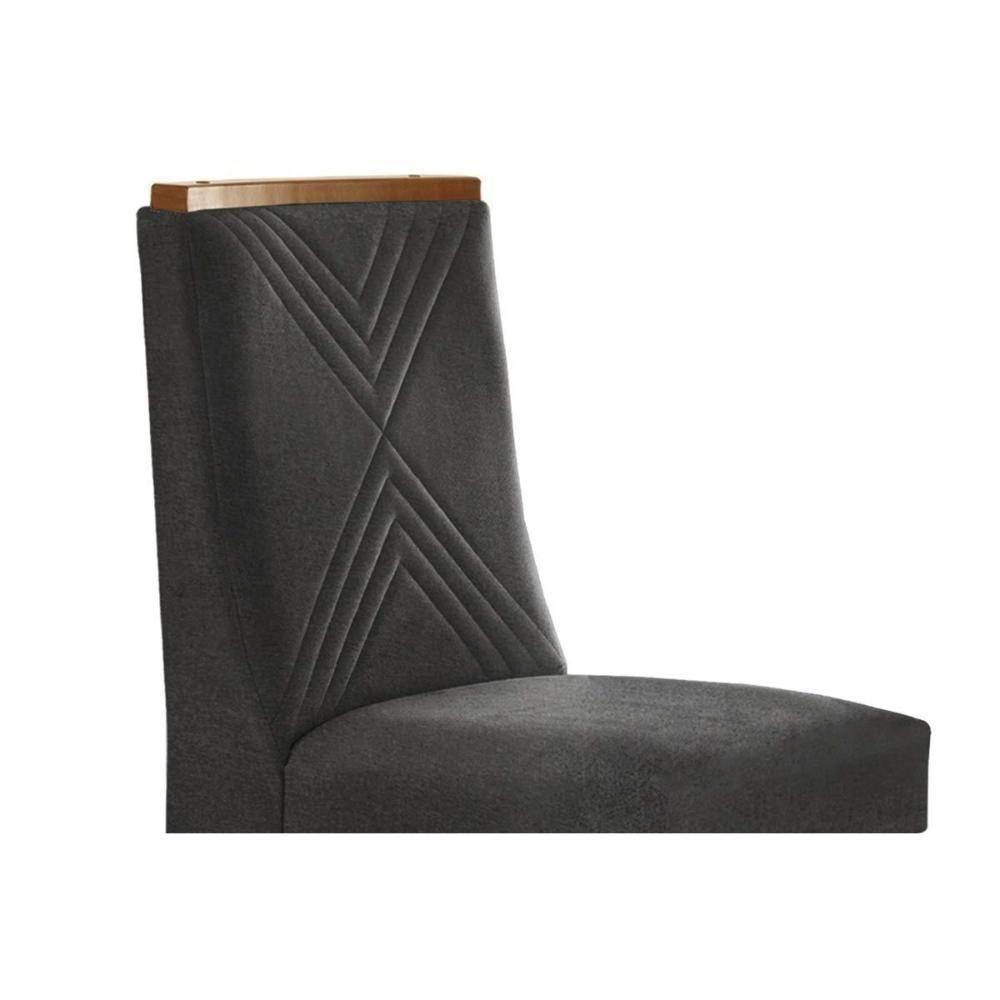 Kit 2 Cadeiras De Cozinha Montreal 2 Un Madeira Capuccino Suede Marrom Rufato - 5