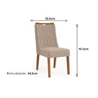 Kit 2 Cadeiras De Cozinha Bia Freijó Linho Saara Bege - 2