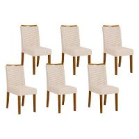 Kit 6 Cadeiras De Cozinha Julia 6 Un Cedro Linho Neve - 1