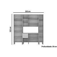 Kit Cozinha Modulada 4 Peças Nápoli Prime 1 Aéreo + Balcão + 2 Paneleiros C4p95 Amendoa Off White Ronipa - 3