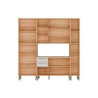 Kit Cozinha Modulada 4 Peças Nápoli Prime 1 Aéreo + Balcão + 2 Paneleiros C4p95 Amendoa Off White Ronipa