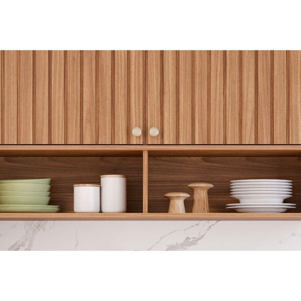 Kit Cozinha Modulada 5 Peças Divina 2 Aéreos + 2 Balcões + 1 Torre Quente C5p187 Freijó Titanium - 5