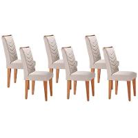 Kit 6 Cadeiras De Cozinha Londrina 6 Un Capuccino Suede Creme Rufato - 1