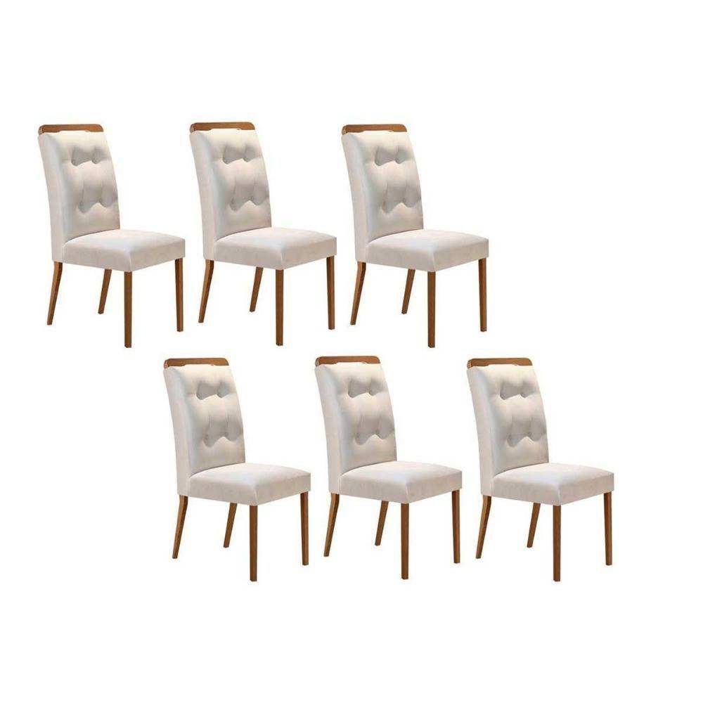 Kit 4 Cadeiras De Cozinha Imperatriz 6 Un Capuccino Suede Creme Rufato - 1