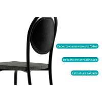 Kit 2 Cadeiras De Cozinha 1738 Aço 2 Uni Preto Linho Grafite Courano Preto