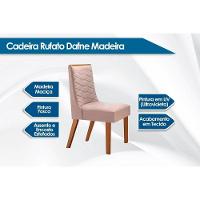 Kit 2 Cadeiras De Cozinha Dafne 2 Un Madeira Capuccino Linho Bege Turim Rufato - 2