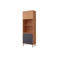 Módulo Cozinha Divina Paneleiro Torre Quente Com 4 Portas E 2 Nichos Para Forno 70cm Freijó Titanium - 1