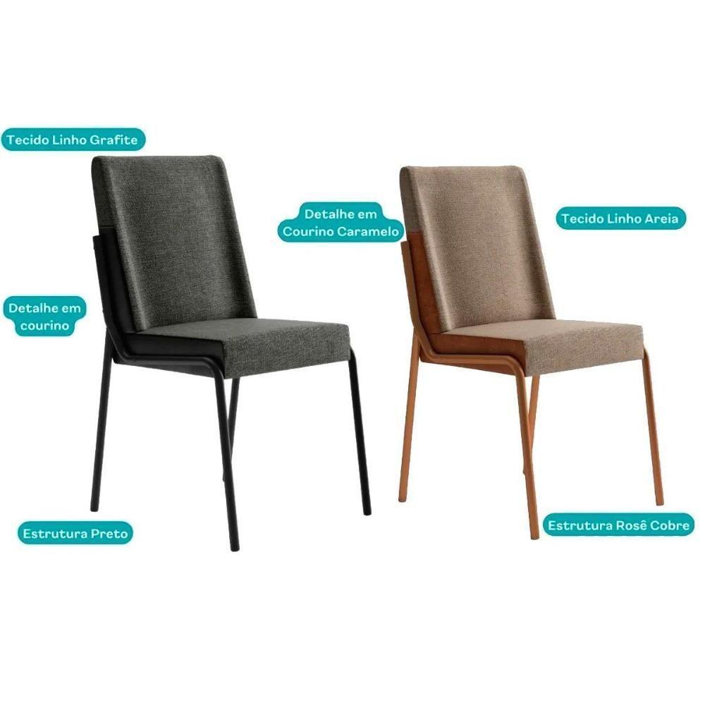 Kit 4 Cadeiras De Cozinha Hug 1749 4 Uni Preto Grafite Preto - 3