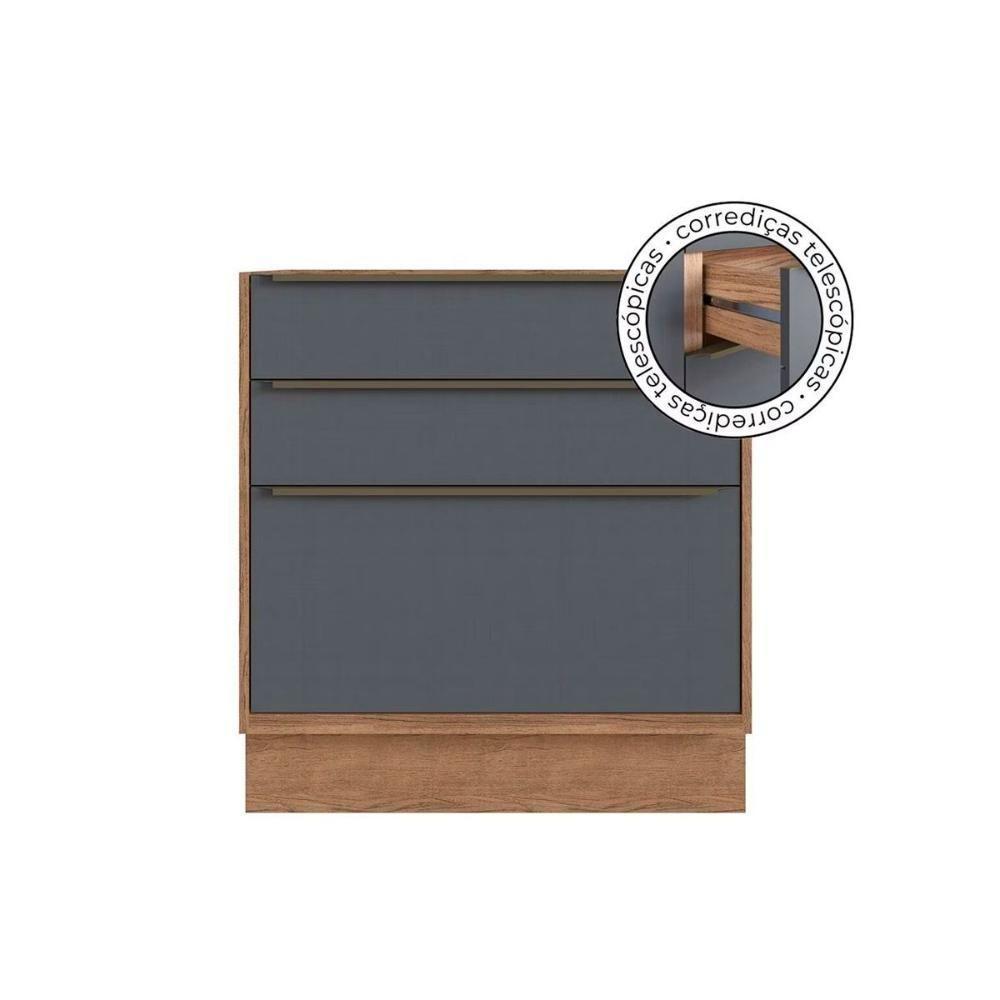 Kit Cozinha Modulada 6 Peças Versalis 2 Aéreos + 2 Balcões + 1 Torre Quente + 1 Complemento C6p191 Freijó Grafite Herval - 3