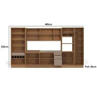 Kit Cozinha Modulada 8 Peças Botanic 2 Aéreos + 2 Balcões+3paneleiros + 1 Complemento Sem Pia C8p34 Nogueira Fendi - 3
