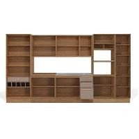 Kit Cozinha Modulada 8 Peças Botanic 2 Aéreos + 2 Balcões+3paneleiros + 1 Complemento Sem Pia C8p34 Nogueira Fendi - 5