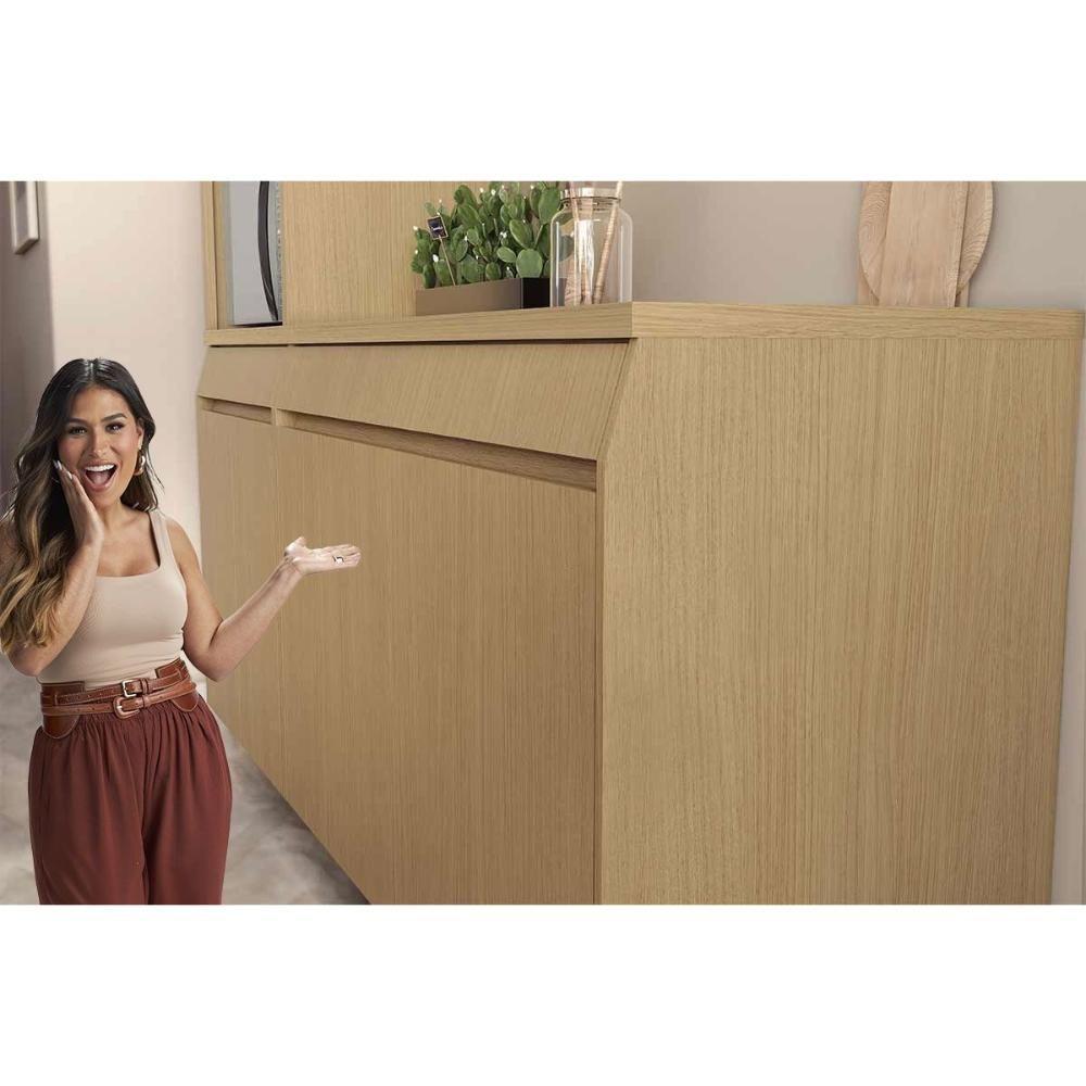 Gabinete De Cozinha Modulado Balcão Com Tampo Simone Mendes Com 2 Portas E 2 Gavetas 120cm Carvalho Cinza - 10