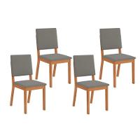 Kit 4 Cadeiras De Cozinha Talia 4 Un Cedro Suede Lunar - 1