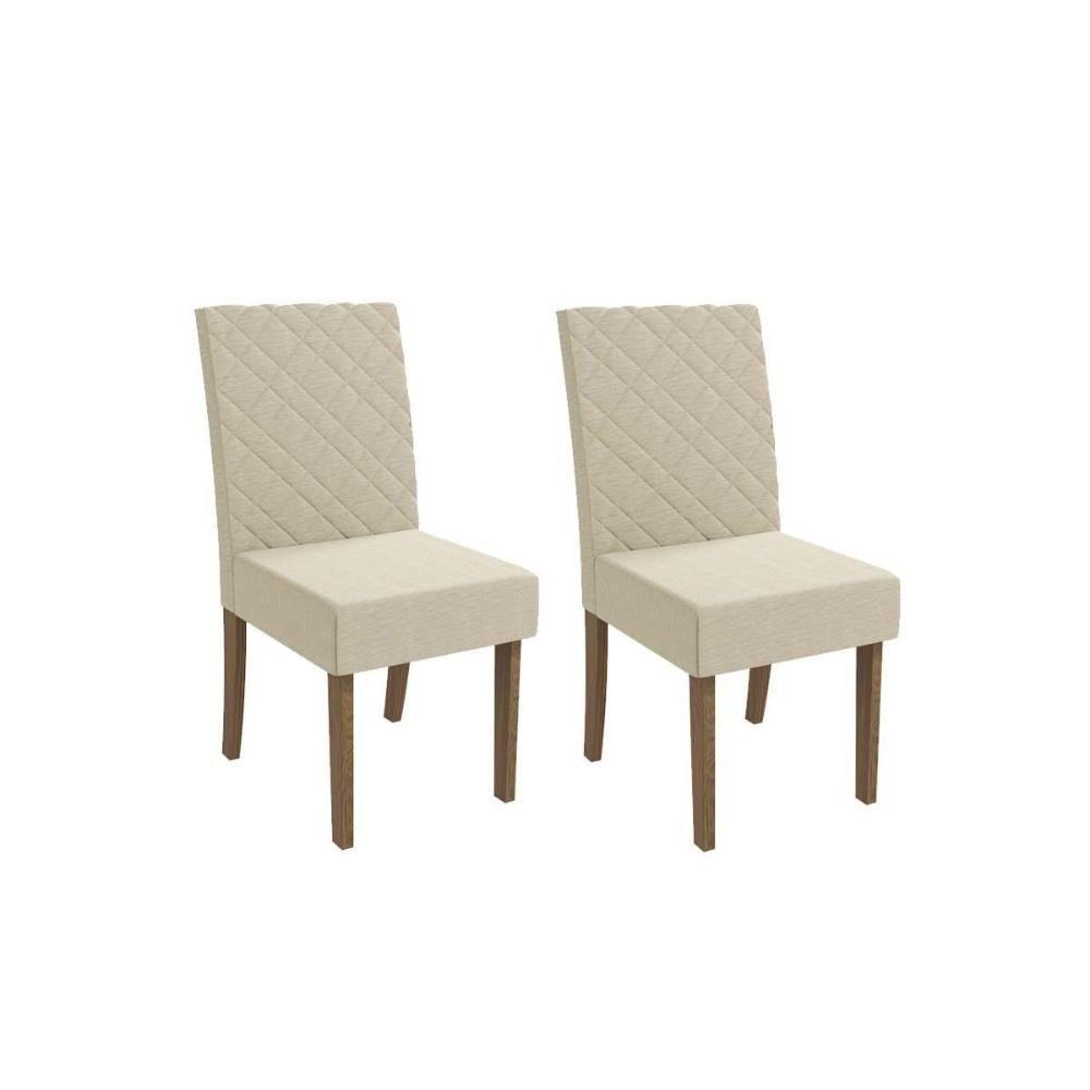 Kit 2 Cadeiras De Cozinha 2cad133 2 Un Canela Linho Bege - 1