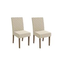 Kit 2 Cadeiras De Cozinha 2cad133 2 Un Canela Linho Bege - 1