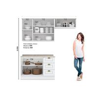 Kit Cozinha Modulada 4 Peças Americana 2 Aéreos + 1 Balcão + 1 Complemento Cz148 Branco - 3