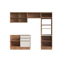 Kit Cozinha Modulada 4 Peças Versalis 2 Aéreos + 1 Balcão + 1 Torre Quente C4p190 Freijó Grafite Herval - 3