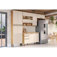 Kit Cozinha Modulada 4 Peças Nápoli Prime 2 Aéreos + 1 Balcão + 1 Paneleiro C4p01 Amendoa Off White Ronipa - 1