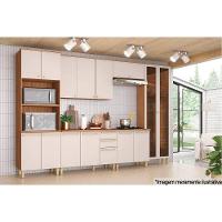 Módulos De Cozinha Requinte Armário Requinte Com 3 Portas 120cm Nature2 Aéreos + 1 Balcão + 1 Complemento - 5