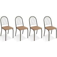 Kit 4 Cadeiras De Cozinha Noruega 2c077 4 Un Preto Fosco Capuccino - 1