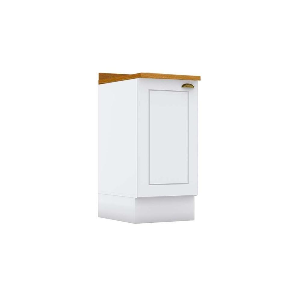 Módulo Cozinha Americana Balcão Com Tampo Com 1 Porta 40cm Branco2 Aéreos + 1 Balcão + 1 Complemento - 1