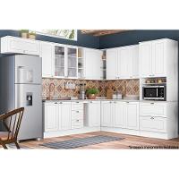 Módulo Cozinha Americana Balcão Com Tampo Com 1 Porta 40cm Branco2 Aéreos + 1 Balcão + 1 Complemento - 4
