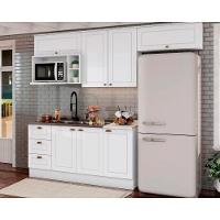 Kit Cozinha Modulada 7 Peças Americana 4 Aéreos + 2 Balcões + 1 Complemento Sem Pia Cz142 Branco - 1
