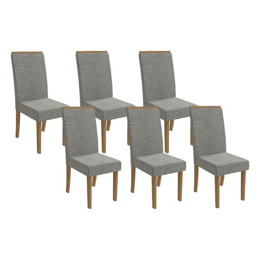 Kit 2 Cadeiras De Cozinha 2cad142fr 6 Un Freijó Linho Cinza Mesclado - 1