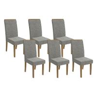Kit 2 Cadeiras De Cozinha 2cad142fr 6 Un Freijó Linho Cinza Mesclado - 1