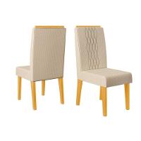 Kit 2 Cadeiras De Cozinha Lia 2 Un Cedro Linho Neve - 1