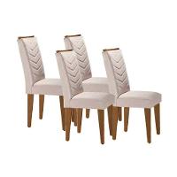 Kit 4 Cadeiras De Cozinha Londrina 4 Un Capuccino Suede Creme Rufato - 1