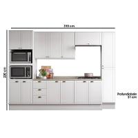 Kit Cozinha Modulada 7 Peças Bella 2 Aéreos + 2 Balcões+3complementos C7p49 Nogal Cinza