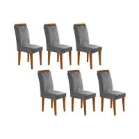 Kit 2 Cadeiras De Cozinha Amsterdã 6 Un Capuccino Suede Grafite Rufato - 1