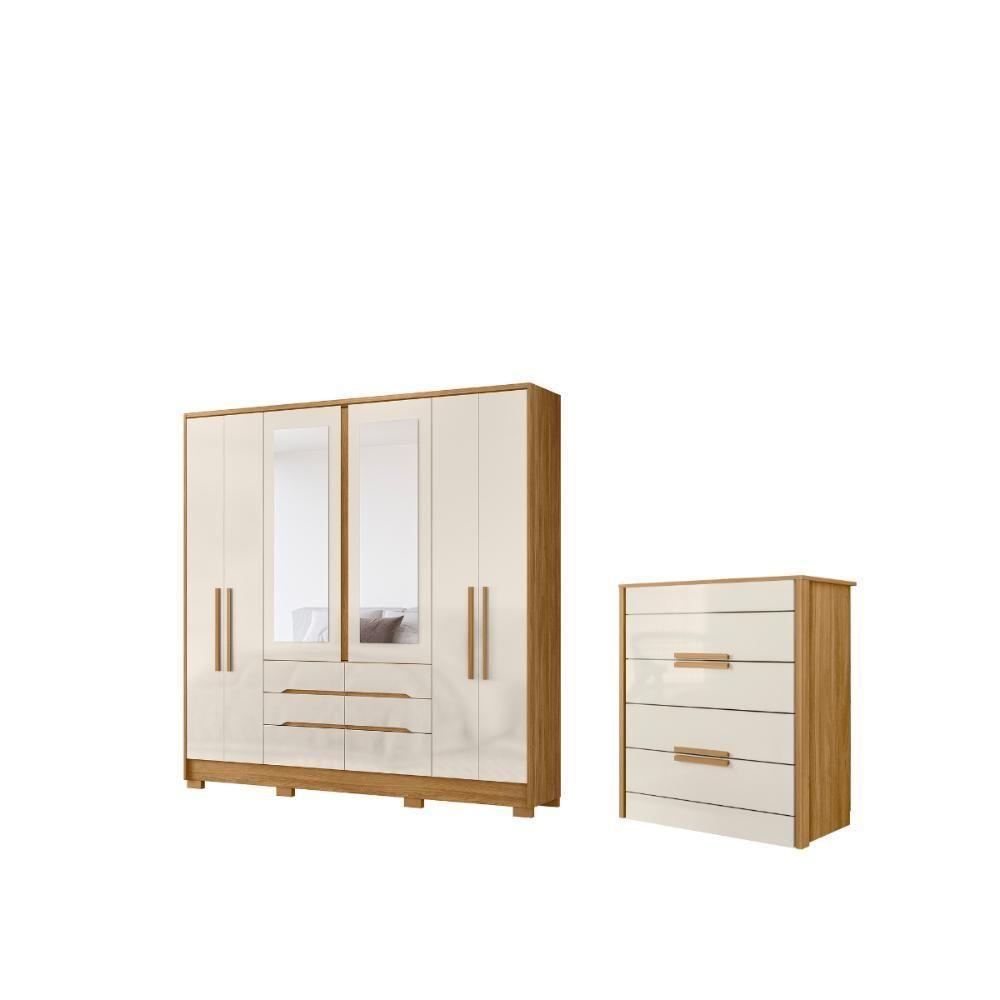 Jogo Roupeiro E Comoda Florence Freijo Off White - 3