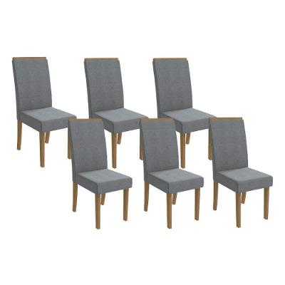 Kit 2 Cadeiras De Cozinha 2cad142fr 6 Un Freijó Linho Cinza A018